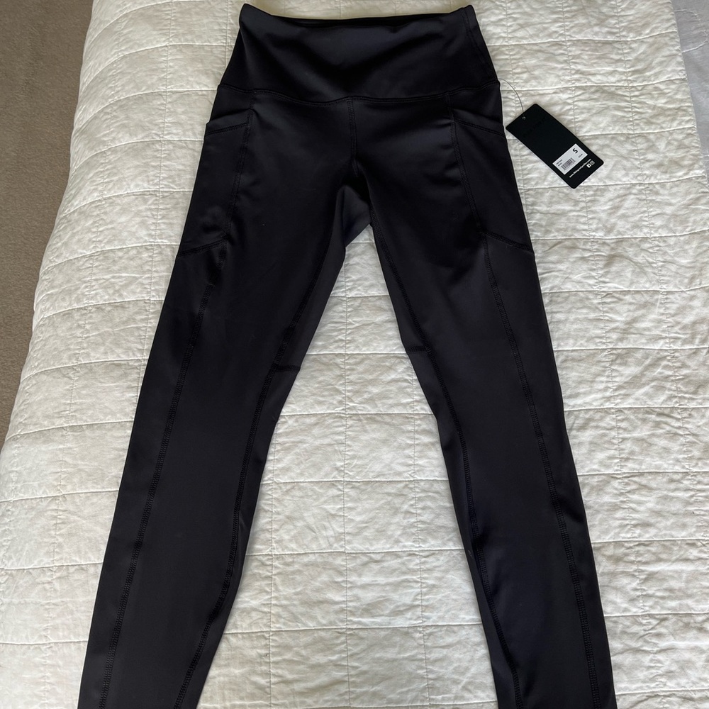 NWT WOMENS SKINNY YOGA PANTS WITH POCKETS BY 90 DEGREE BY REFLEX SIZE SMALL